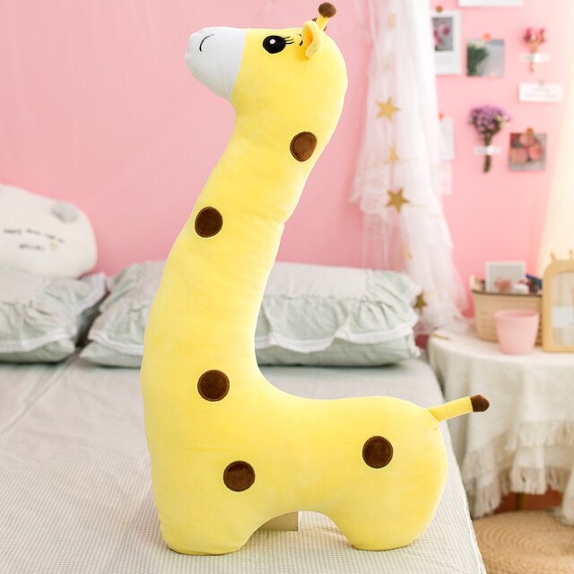75/95CM Big Size Unicorn Dinosaur Giraffe Plush Toy Cute Long Neck Animal  kawaii Pillow Kids Baby Cartoon Appease Cushion Dolls
