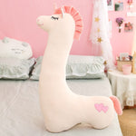 75/95CM Big Size Unicorn Dinosaur Giraffe Plush Toy Cute Long Neck Animal  kawaii Pillow Kids Baby Cartoon Appease Cushion Dolls