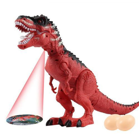 Jouet de dinosaure électronique, simulation de flamme, tyrannosaure t-rex rouge , marche, jet d'eau, lumière rouge et sons réaliste